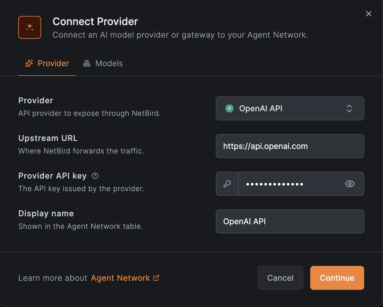 connect OpenAI provider in NetBird Agent Network
