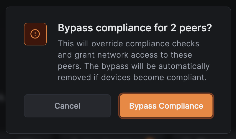 Batch bypass confirm