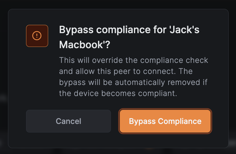 Bypass confirm button