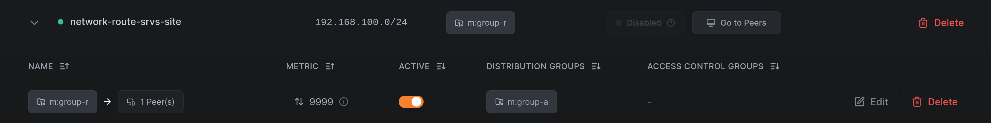 Route IP address configuration