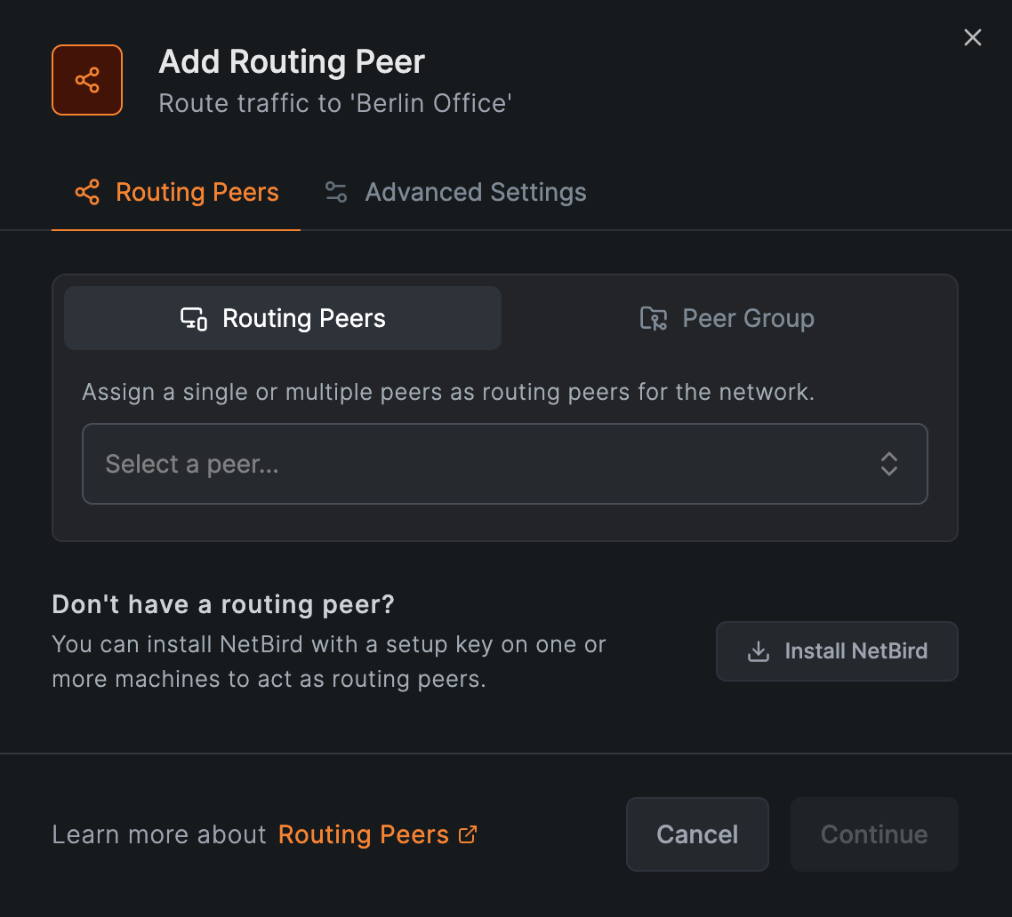 Adding the office host as a routing peer for the Berlin Office Network