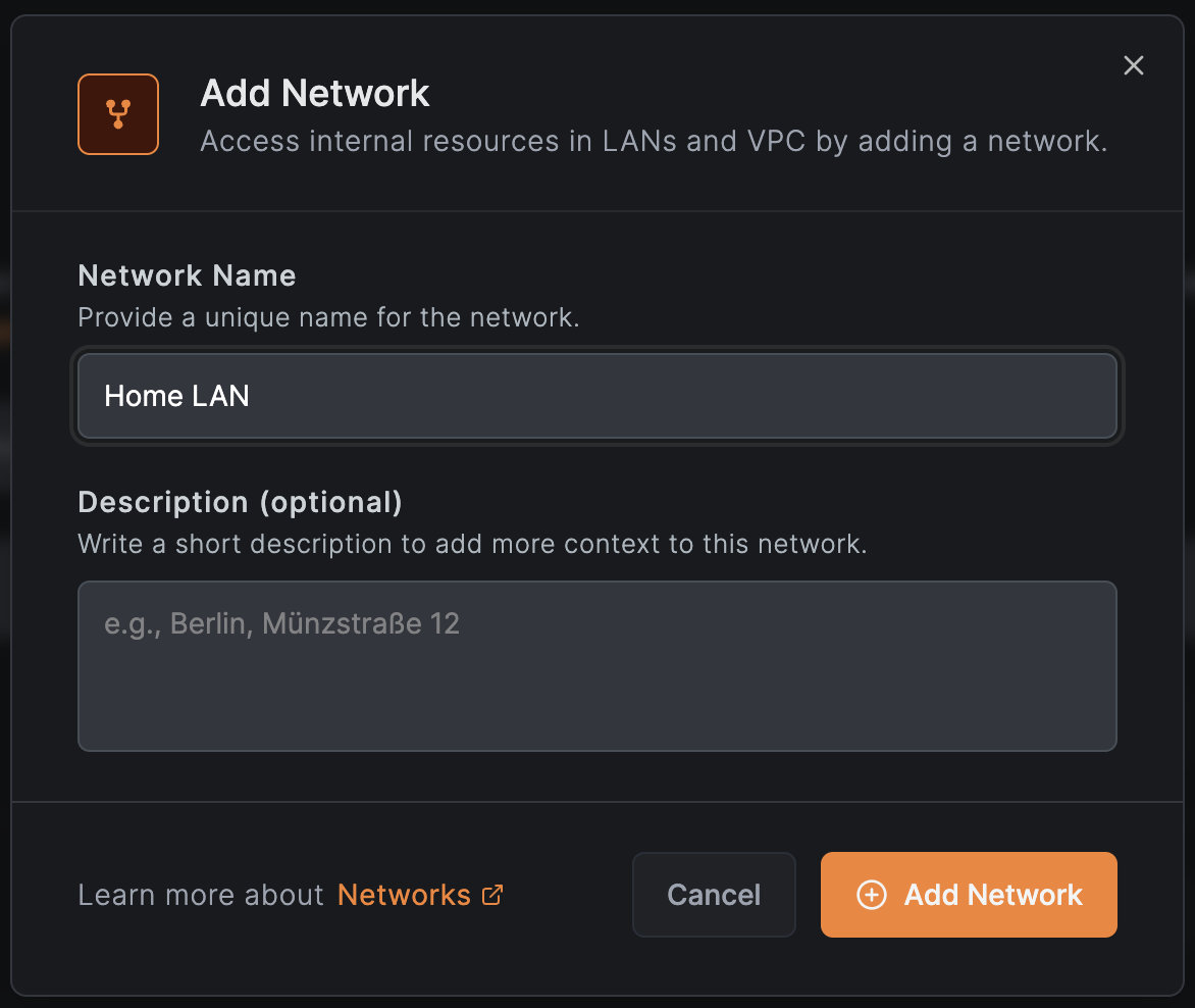 Add network