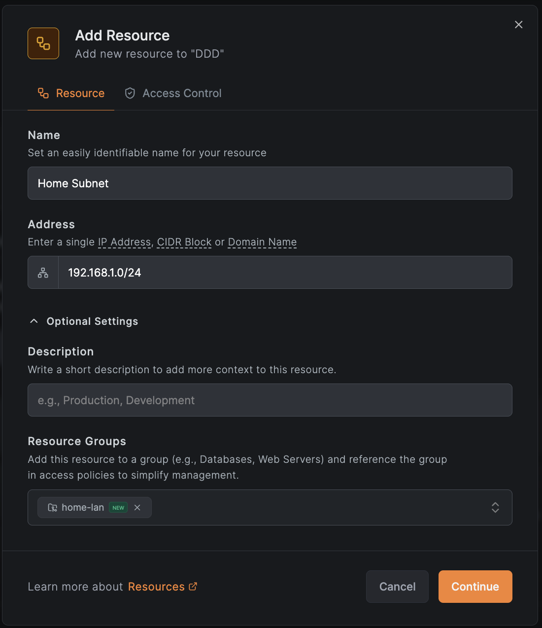 Add resource