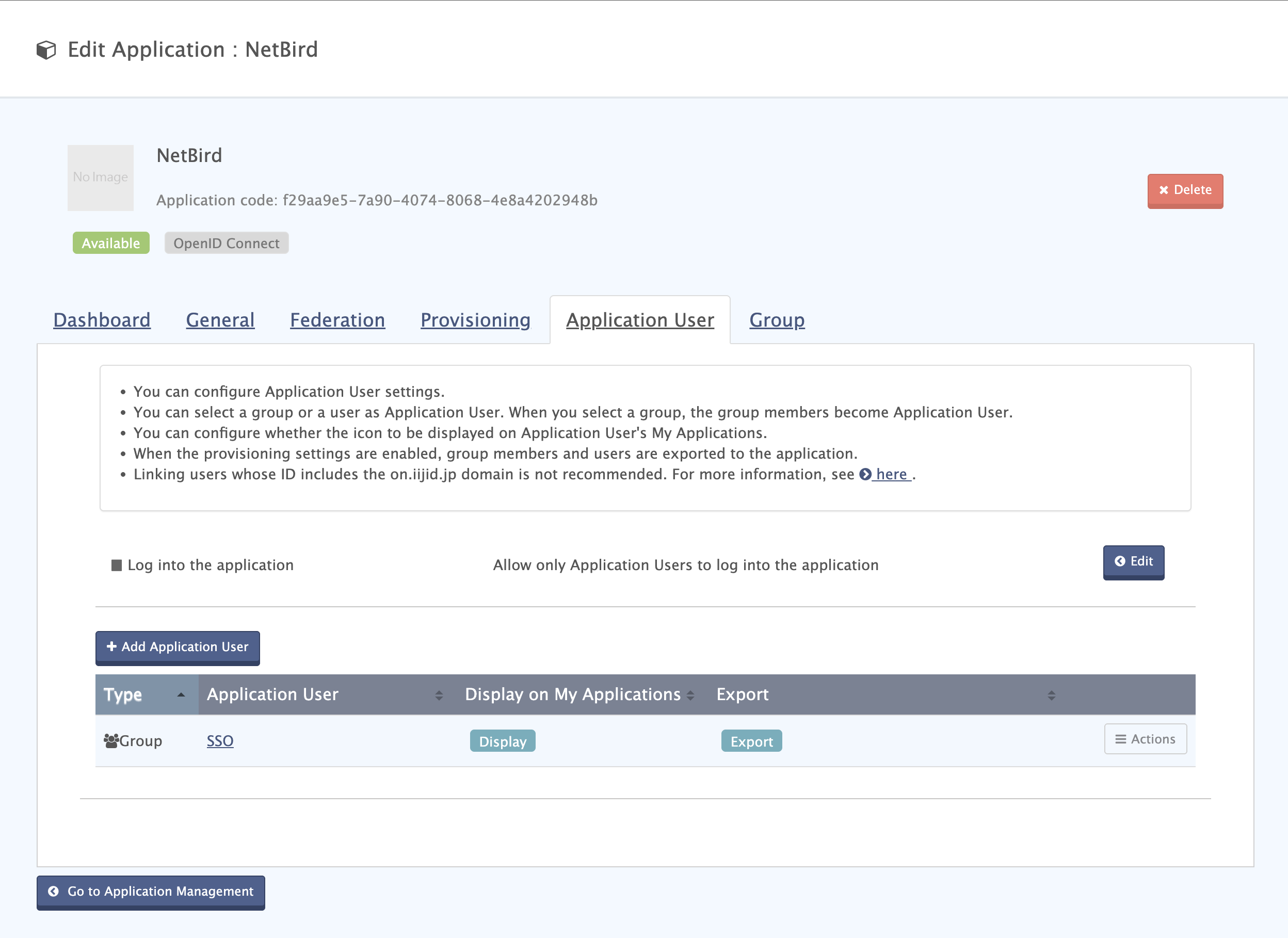 IIJ ID Enable Export