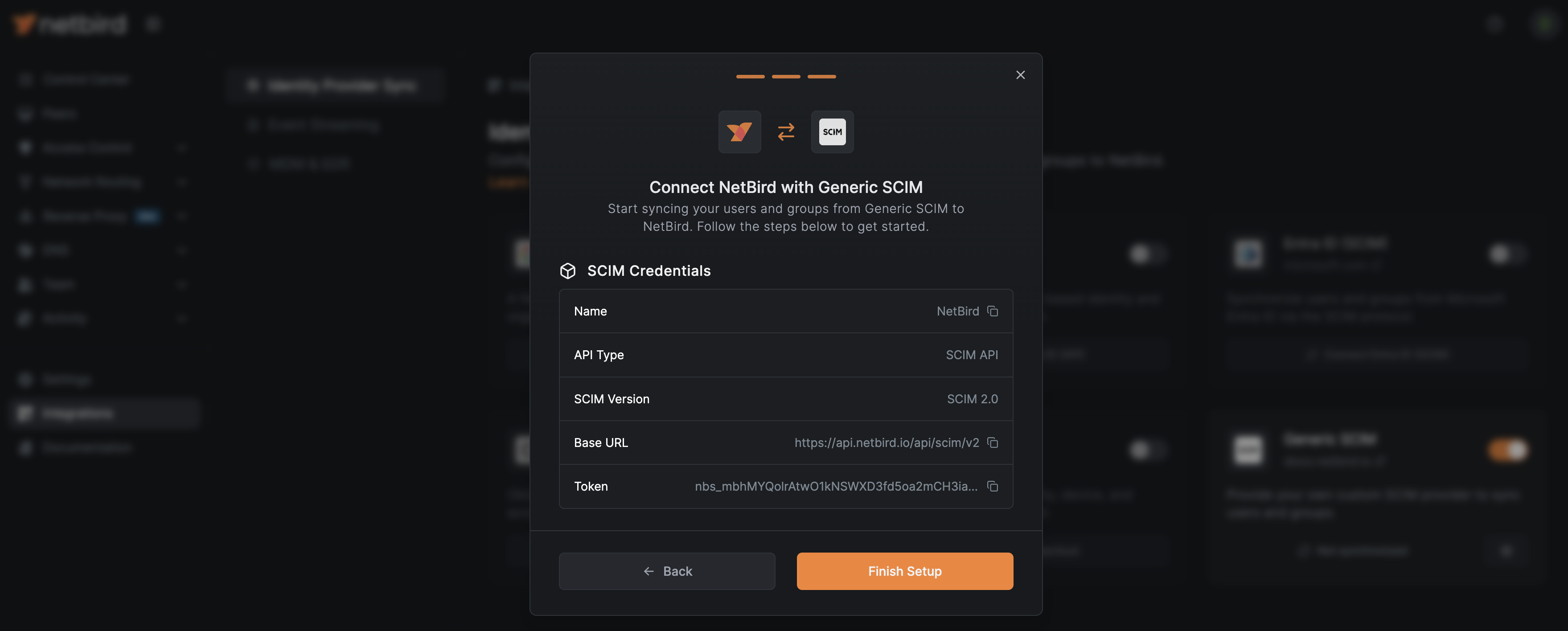 NetBird IIJ ID SCIM Credentials
