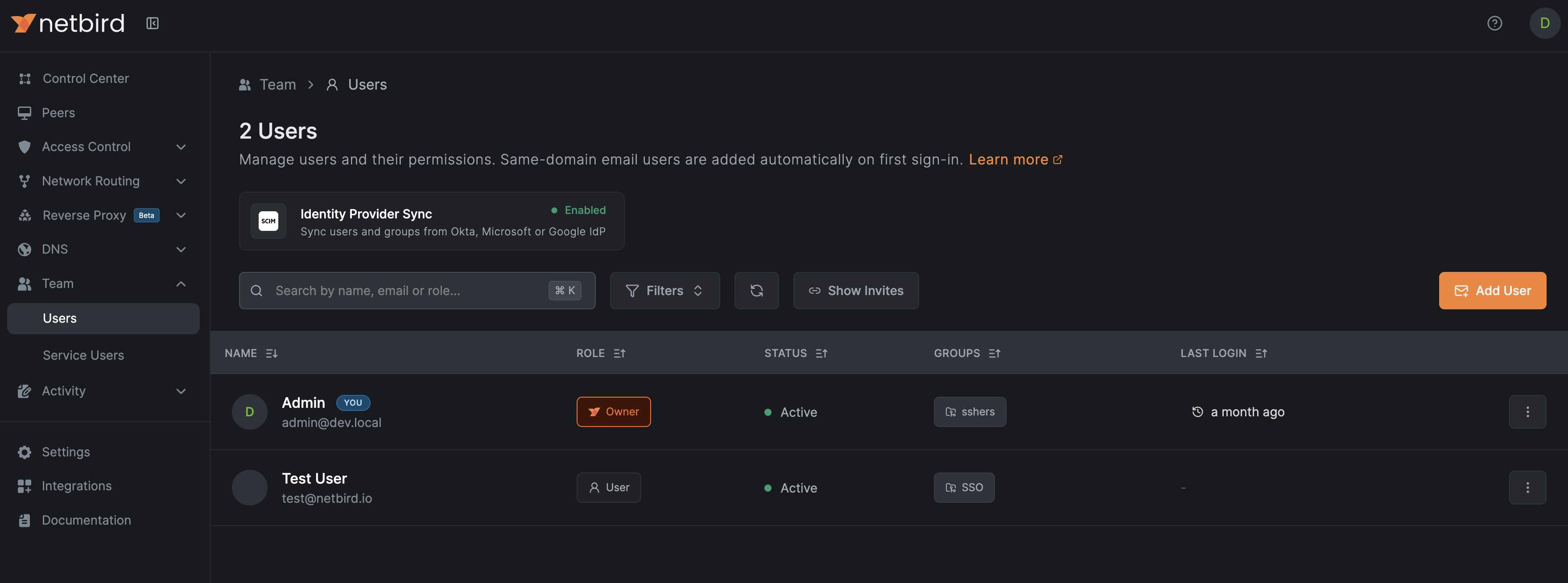 NetBird Verify Users
