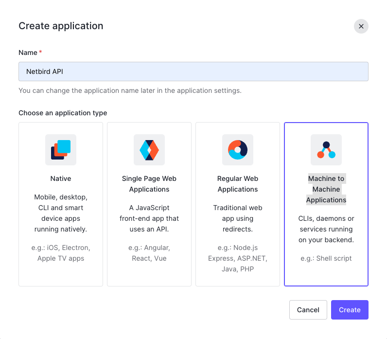 Create machine app