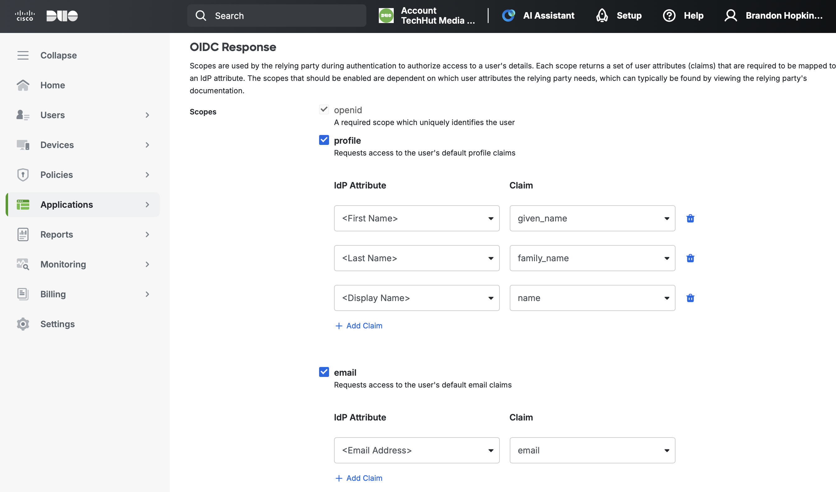 Configure Scopes