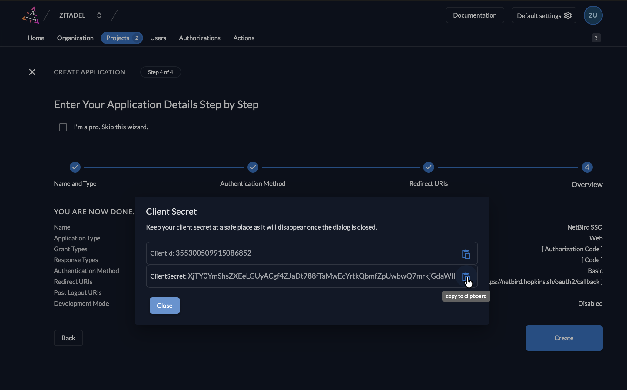 Copy Client ID